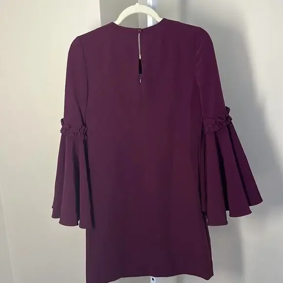 Milly Cady Bell Sleeve Dress Merlot Mini Dress size 0 - Picture 6 of 7